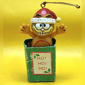 Vintage 1981 Garfield Ornament Santa Claws "Ho Ho Ho" Enesco